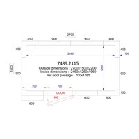 Gefrierzelle + Einschubmotor | -20/-10 °C | 270 x 150 x 220 cm