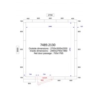 Vriescel + insteek motor | -20/-10 °C | 270 x 300 x 220 cm