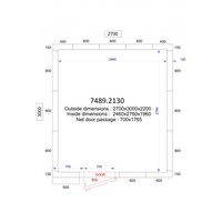 Vriescel + insteek motor | -20/-10 °C | 270 x 300 x 220 cm