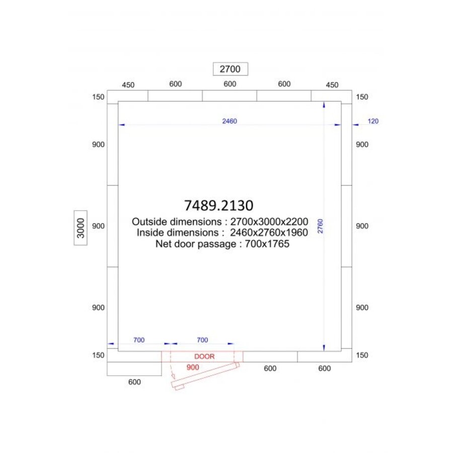 Freezer + plug-in motor | -20/-10 °C | 270 x 300 x 220 cm