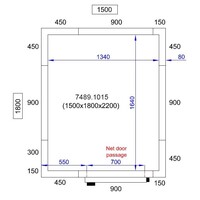 cold room + plug-in motor | 0/+8°C | 150 x 180 x 220 cm
