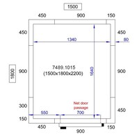 koelcel + insteek motor | 0/+8°C | 150 x 180 x 220 cm