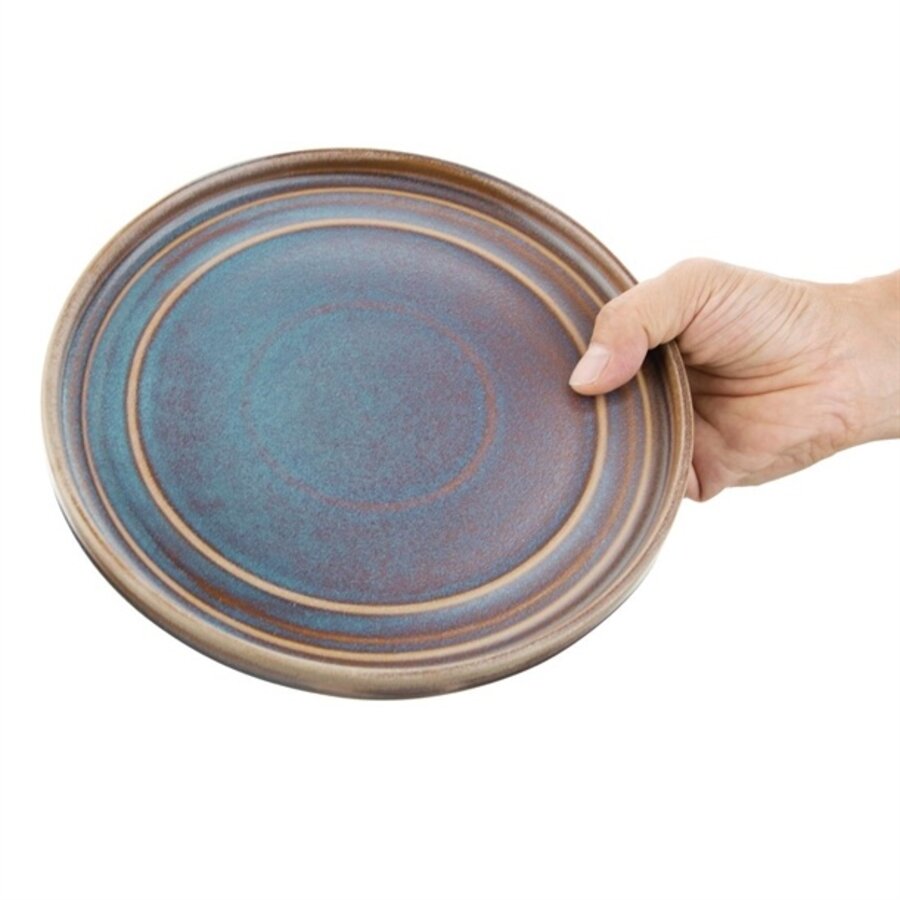 Cavolo platte ronde borden 22cm iriserend (6 stuks)