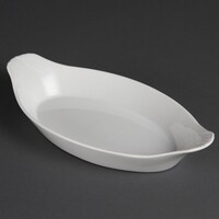 Whiteware oval gratin dish | 29 x 16.6 cm | 6 pieces
