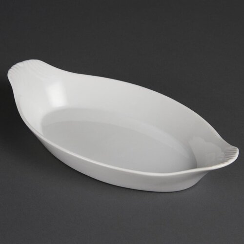  Olympia Plat à gratin ovale en faïence blanche | 29 x 16,6 cm | 6 pièces 