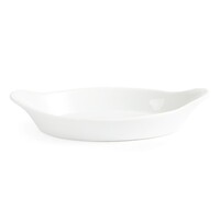 Plat à gratin ovale en faïence blanche | 29 x 16,6 cm | 6 pièces