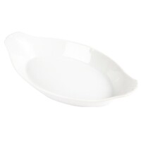 Plat à gratin ovale en faïence blanche | 29 x 16,6 cm | 6 pièces