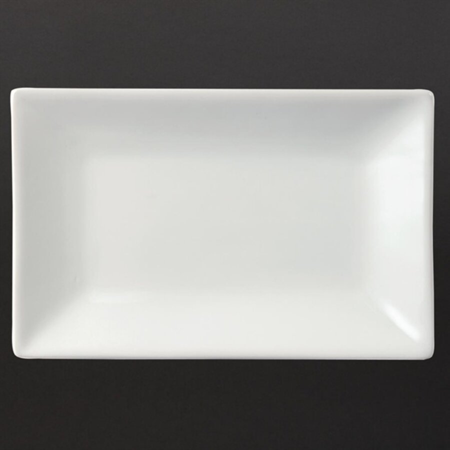 Rechteckige Servierplatte aus Weißware | 20 x 13 cm | 6 Stück