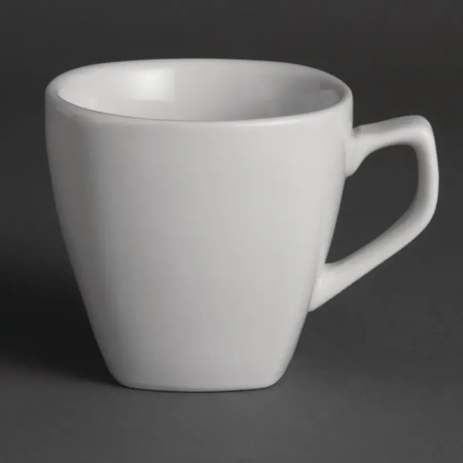 Whiteware square coffee cup | 20cl | 12 pieces