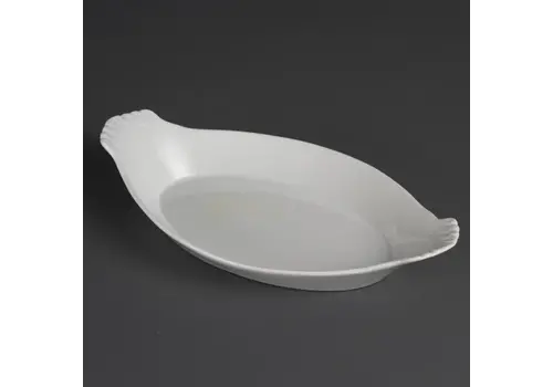  Olympia Plat à gratin ovale en faïence blanche | 32 x 17,7 cm | 6 pièces 
