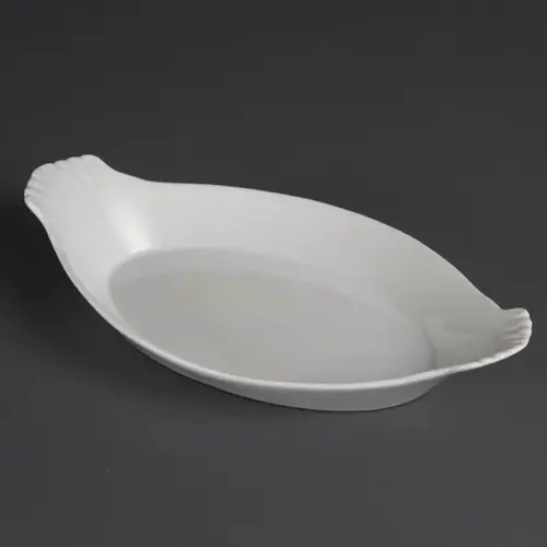  Olympia Ovale Gratinform aus Weißware | 32 x 17,7 cm | 6 Stück 
