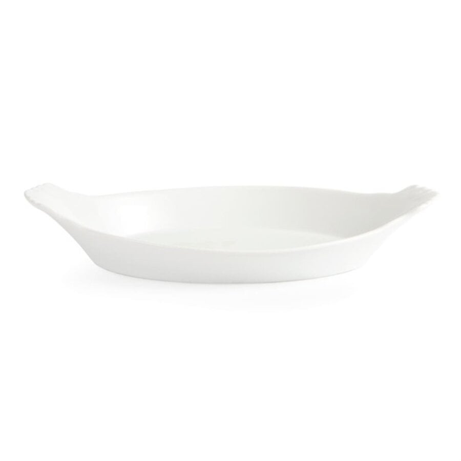 Whiteware oval gratin dish | 32 x 17.7 cm | 6 pieces