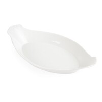 Plat à gratin ovale en faïence blanche | 32 x 17,7 cm | 6 pièces