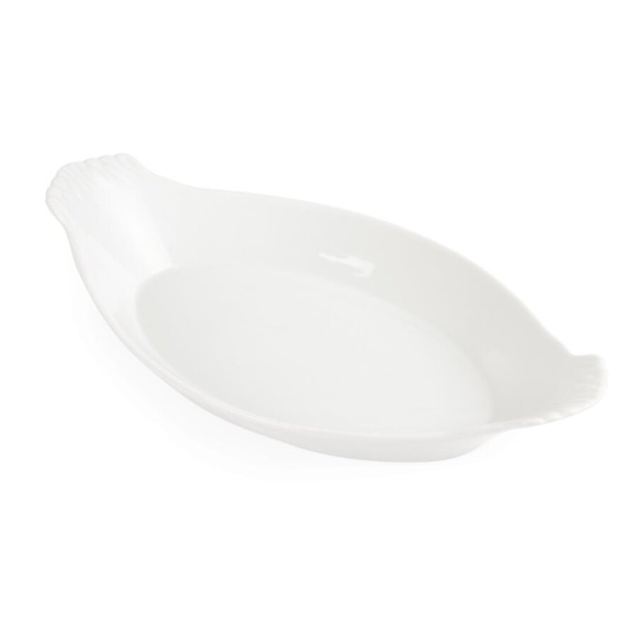 Whiteware oval gratin dish | 32 x 17.7 cm | 6 pieces