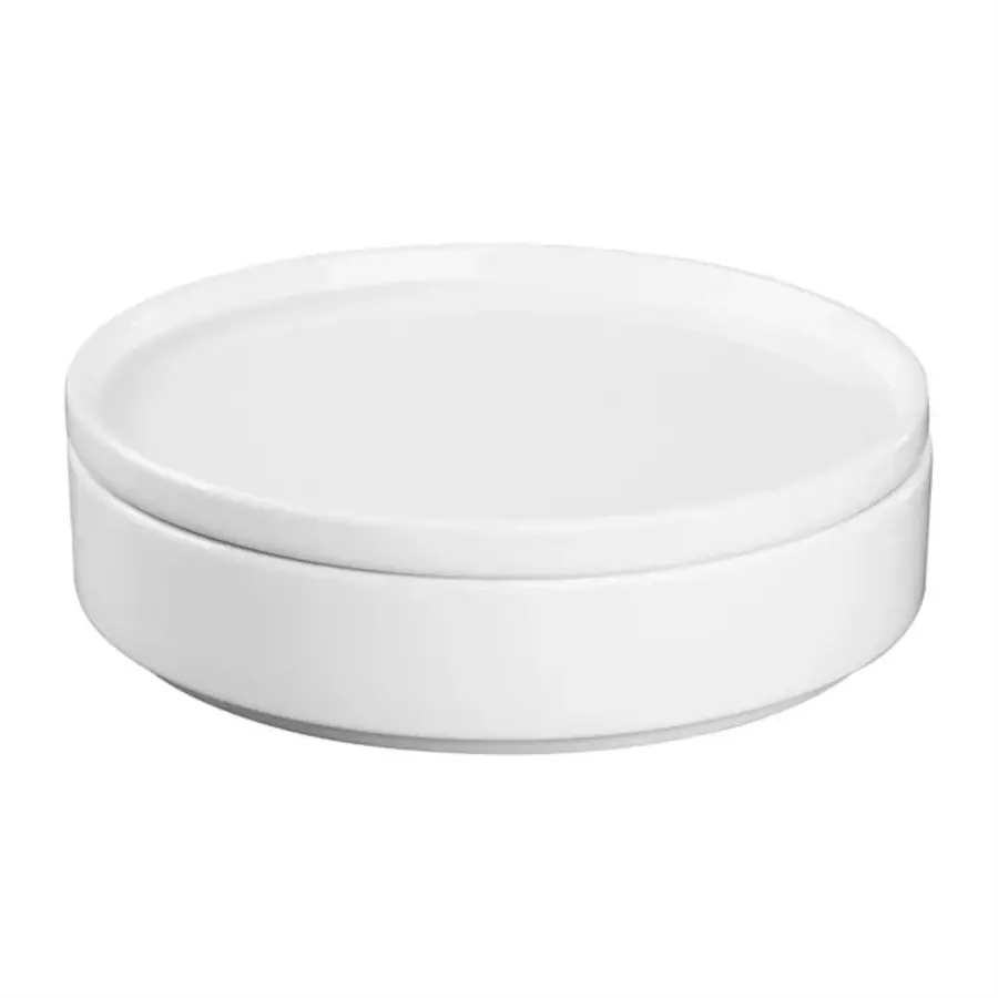 Flache, runde Teller aus Weißware | 21 cm | 6 Stück