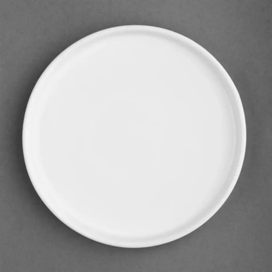 Flache, runde Teller aus Weißware | 21 cm | 6 Stück