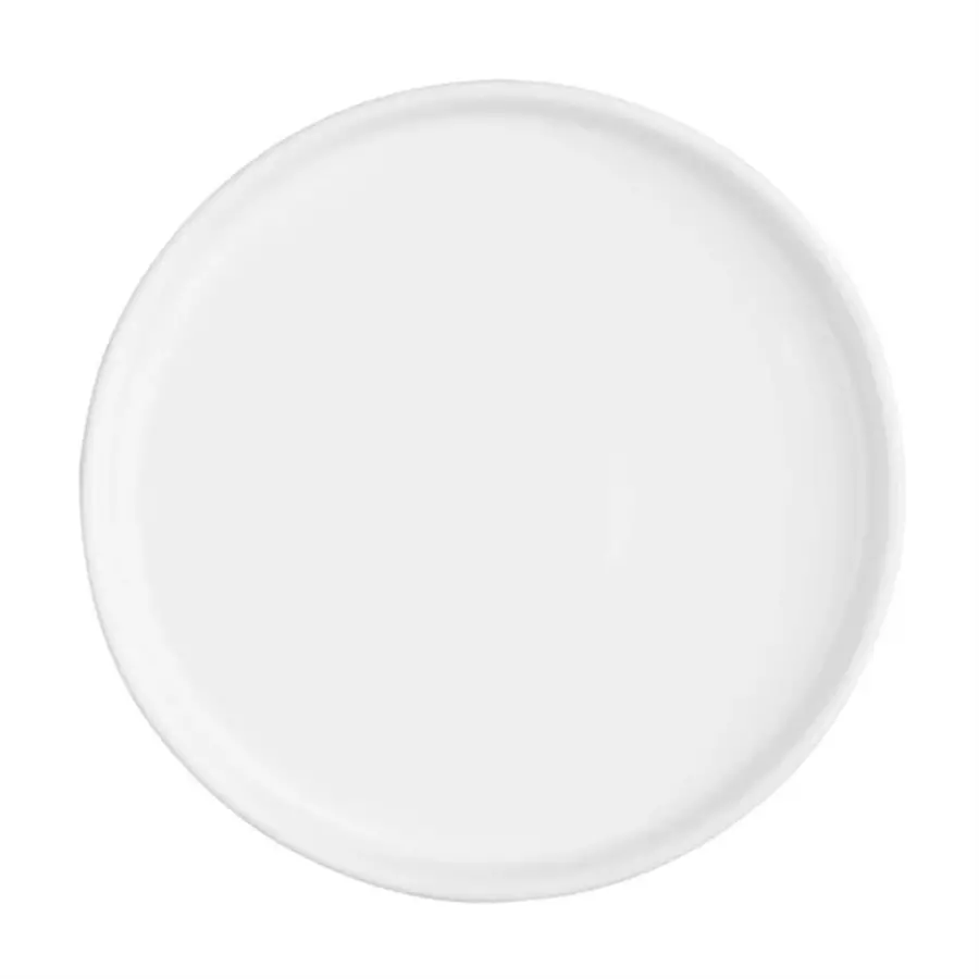 Flache, runde Teller aus Weißware | 21 cm | 6 Stück