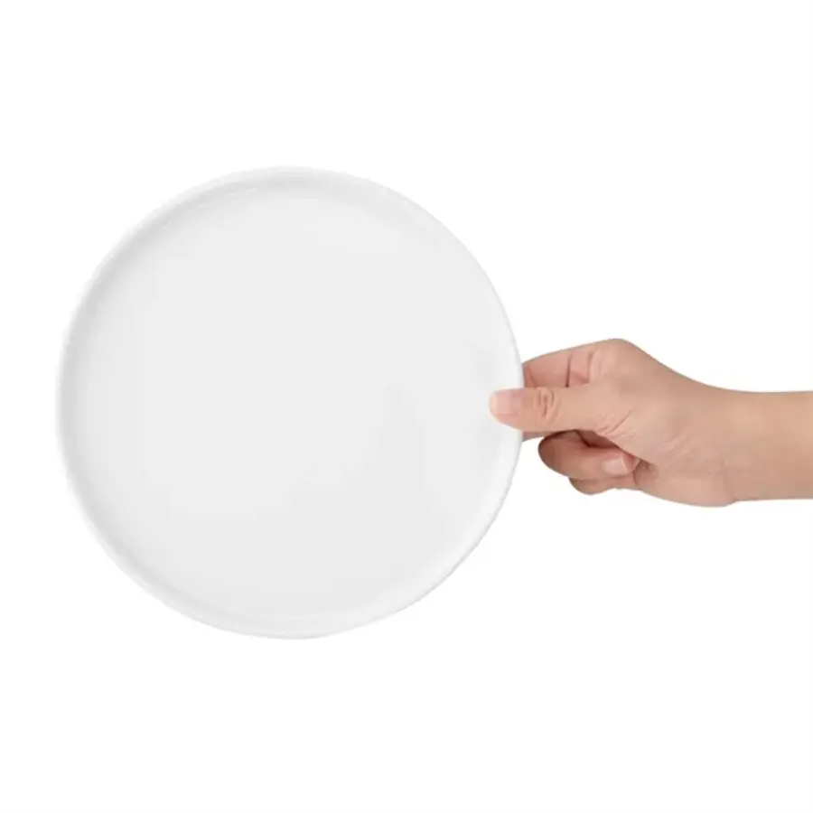 Whiteware flat round plates | 21 cm | 6 pieces