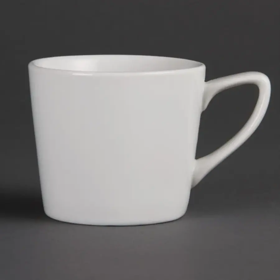 Tasses à café basses blanches en faïence blanche 20 cl (12 pièces)