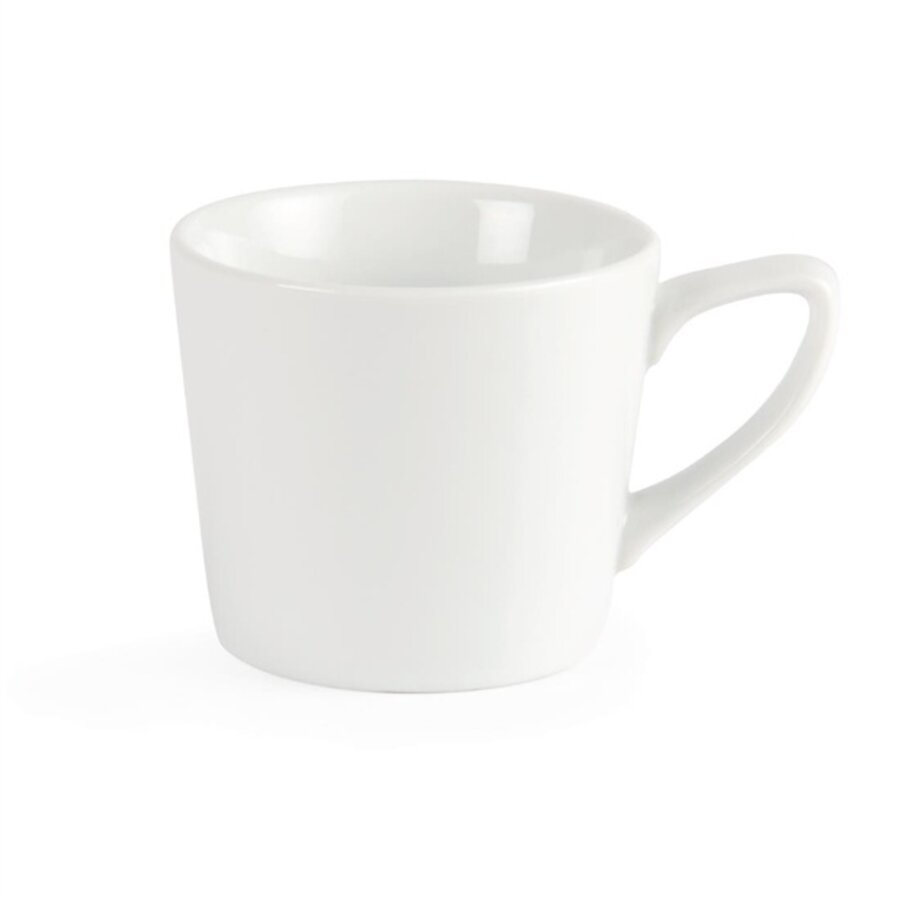 Tasses à café basses blanches en faïence blanche 20 cl (12 pièces)