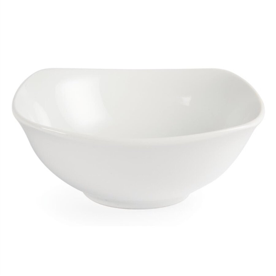 Abgerundete quadratische Schalen aus Weißware | 18 cm | 12 Stück