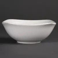 Whiteware Rounded Square Bowls | 18 cm | 12 pieces