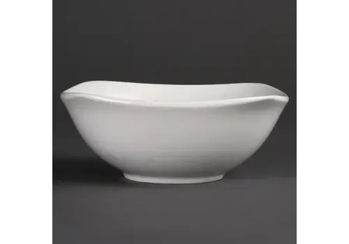  Olympia Bols carrés arrondis en faïence blanche | 18 cm | 12 pièces 