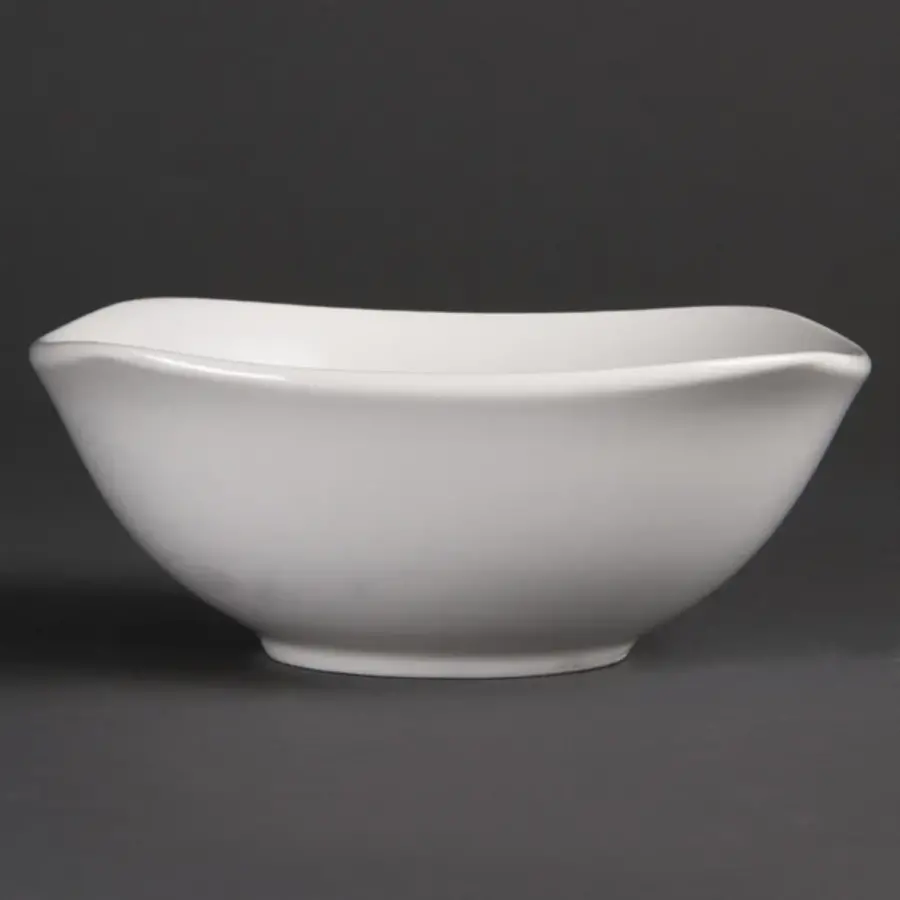 Abgerundete quadratische Schalen aus Weißware | 18 cm | 12 Stück