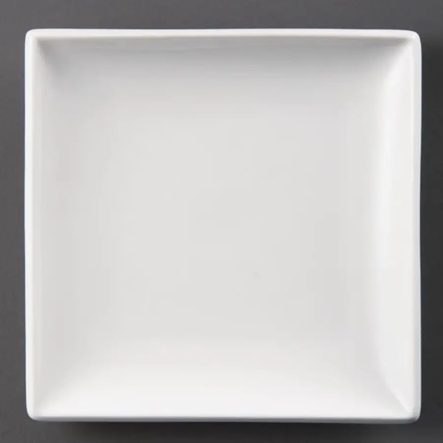 Assiettes carrées blanches en faïence 24 cm (12 pièces)