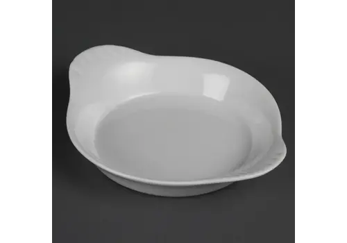  Olympia Plats à gratin ronds en faïence blanche avec anses | 19,2 cm | 6 pièces 