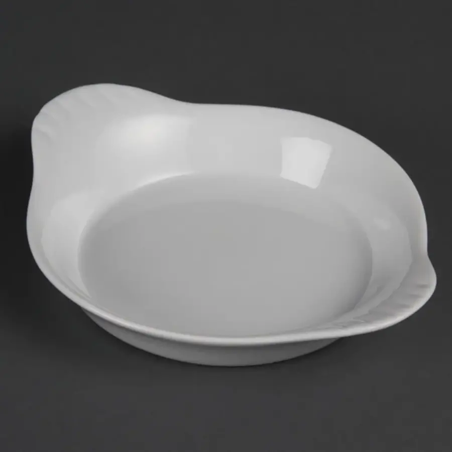 Whiteware ronde gratineerschalen met handvatten |  19,2 cm | 6 stuks