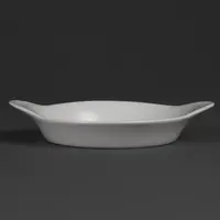 Whiteware round gratin dishes with handles | 19.2cm | 6 pieces