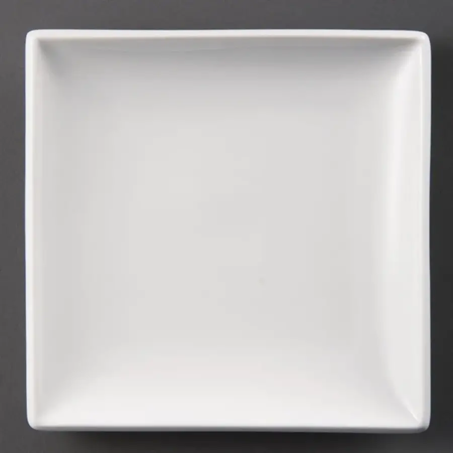 Assiettes carrées blanches en faïence 18 cm (12 pièces)