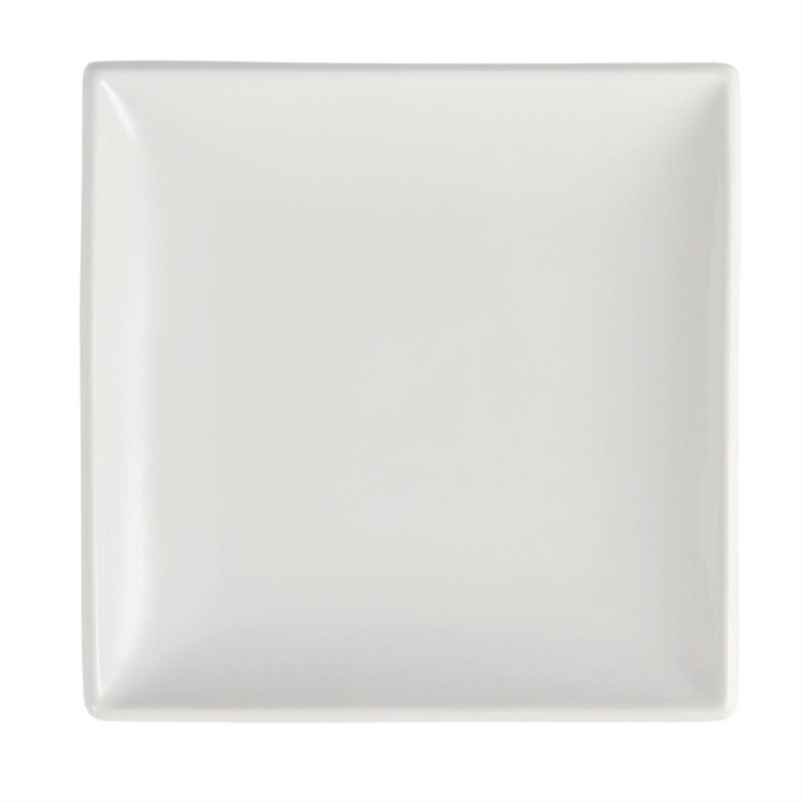Assiettes carrées blanches en faïence 18 cm (12 pièces)