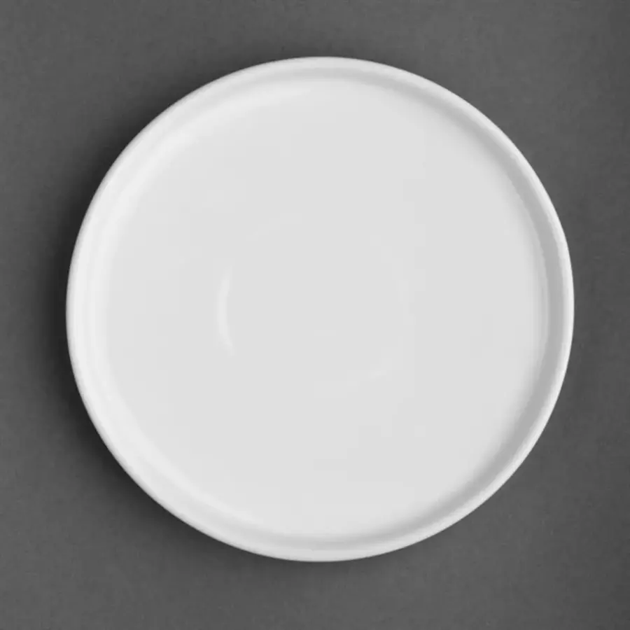 Assiettes plates rondes en faïence blanche | 15 cm | 6 pièces