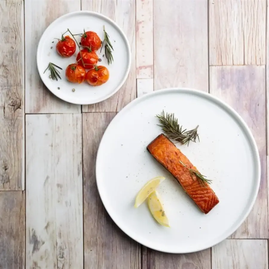 Assiettes plates rondes en faïence blanche | 15 cm | 6 pièces