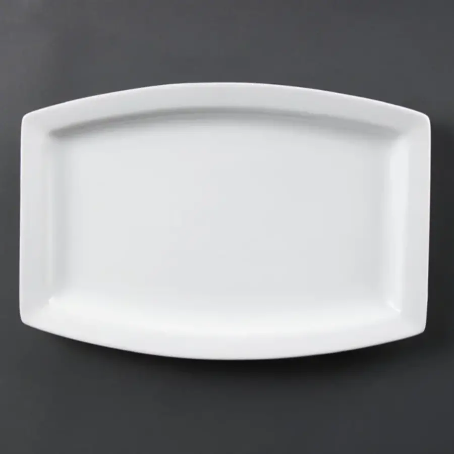 Rechteckige Schüssel aus Weißware, 32 cm (6 Stück)