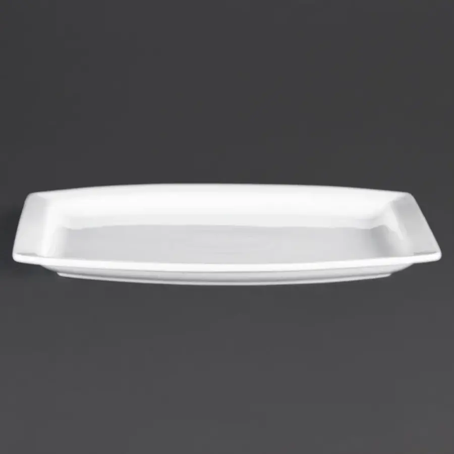 Rechteckige Schüssel aus Weißware, 32 cm (6 Stück)