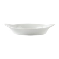 Plats à gratin ronds en faïence blanche avec anses | 13 cm | 6 pièces