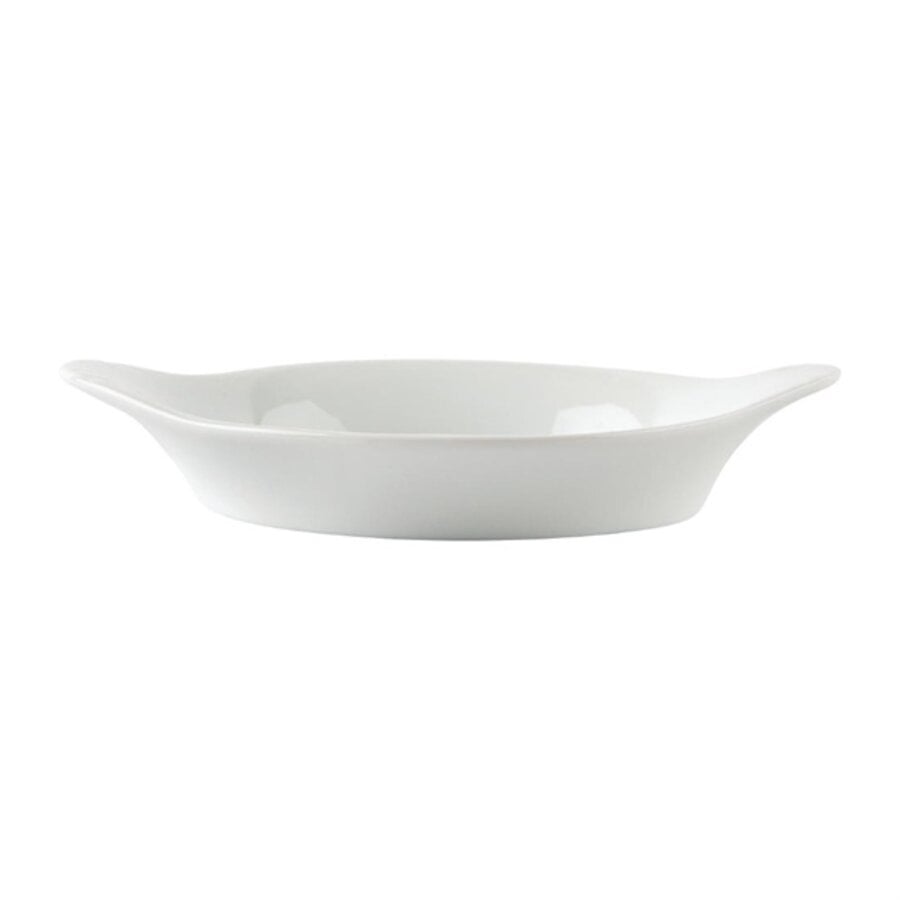 Plats à gratin ronds en faïence blanche avec anses | 13 cm | 6 pièces