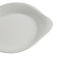 Plats à gratin ronds en faïence blanche avec anses | 13 cm | 6 pièces