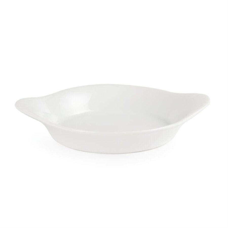 Whiteware ronde gratineerschalen met handvatten | 13 cm | 6 stuks