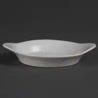 Plats à gratin ronds en faïence blanche avec anses | 13 cm | 6 pièces