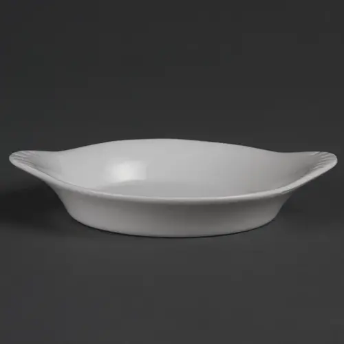  Olympia Plats à gratin ronds en faïence blanche avec anses | 13 cm | 6 pièces 