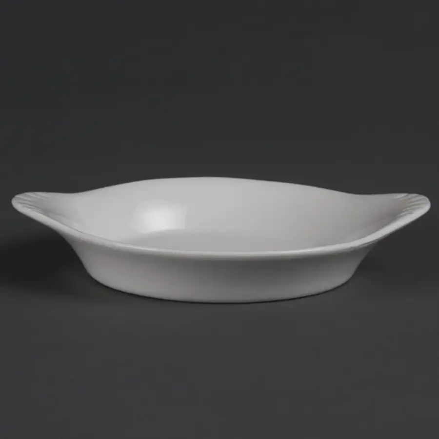 Whiteware ronde gratineerschalen met handvatten | 13 cm | 6 stuks