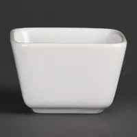 Bols amuse-gueules en faïence blanche | 7,5 x 7,5 x 5 | 12 pièces