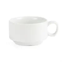 Whiteware stackable espresso cups | 8.5cl | 12 pieces