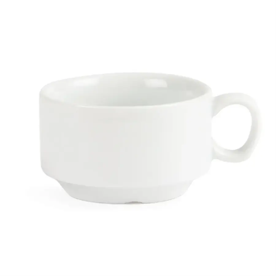 Whiteware stackable espresso cups | 8.5cl | 12 pieces