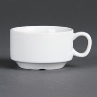 Whiteware stackable espresso cups | 8.5cl | 12 pieces