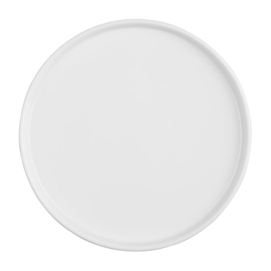 Whiteware flat round plates 26.8cm (4 pieces)